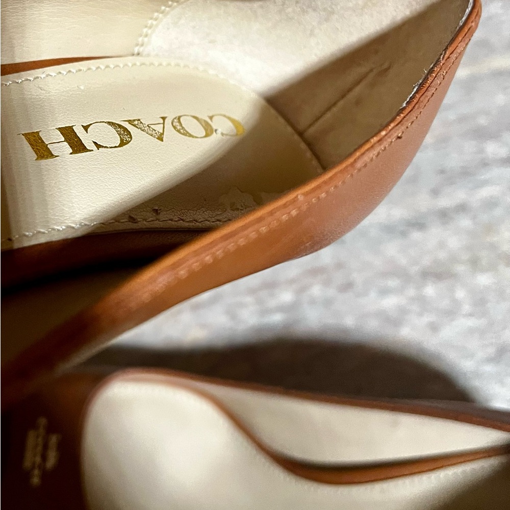 Coach GALA Women's Brown Peep Toe Wedge Heels - Picture 14 of 16
